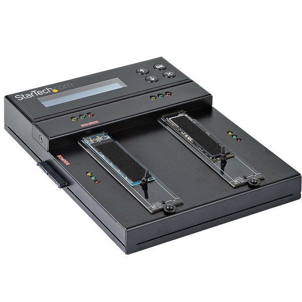 StarTech.com Standalone M.2 SATA & M.2 NVMe Duplicator and Eraser - HDD/SSD Cloner/Wiper for M.2 PCIe AHCI/NVMe, M.2 SATA, 2.5/3.5" SATA Drives - External Hard Drive Eraser/Duplicator, TAA SM2DUPE11 065030891608