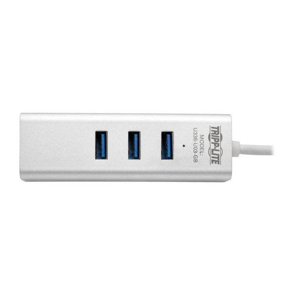 Tripp Lite U336-U03-GB USB 3.0 SuperSpeed to Gigabit Ethernet NIC Network Adapter with 3 Port USB 3.0 Hub U336-U03-GB 037332182579