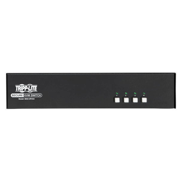 Tripp Lite Secure KVM Switch, Dual Monitor, DisplayPort to DisplayPort - 4-Port, 4K, NIAP PP3.0 Certified, Audio, TAA B002-DP2A4 037332221810