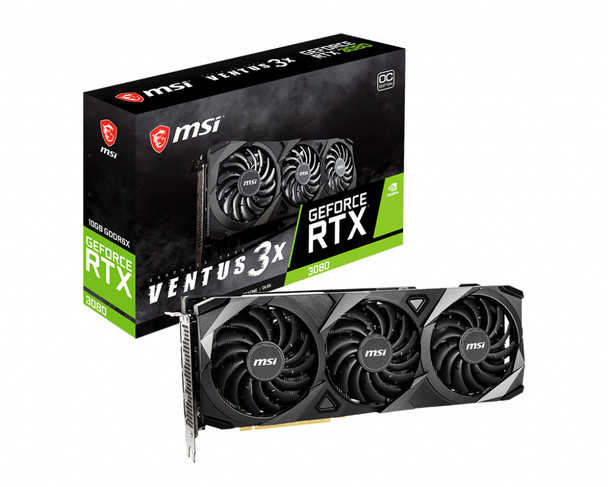 MSI GeForce RTX 3080 Ventus 3X 10G NVIDIA 10 GB GDDR6X G3080V3X10CL 824142259467