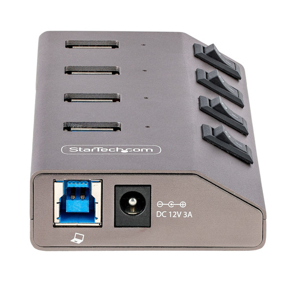 StarTech.com 4-Port Self-Powered USB-C Hub with Individual On/Off Switches, USB 3.0 5Gbps Expansion Hub w/Power Supply, Desktop/Laptop USB-C to USB-A Hub, USB Type C Hub w/BC 1.2 5G4AIBS-USB-HUB-NA 065030893756