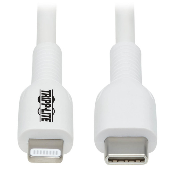 Tripp Lite M102-01M-WH USB-C to Lightning Sync/Charge Cable (M/M), MFi Certified, White, 1 m (3.3 ft.) M102-01M-WH 037332260864