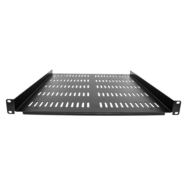 StarTech.com 1U Server Rack Shelf - Universal Vented Rack Mount Cantilever Tray for 19" Network Equipment Rack & Cabinet - Durable Design - Weight Capacity 55lb/25kg - 20" Deep Shelf, Black SHELF-1U-20-FIXED-V 065030893732