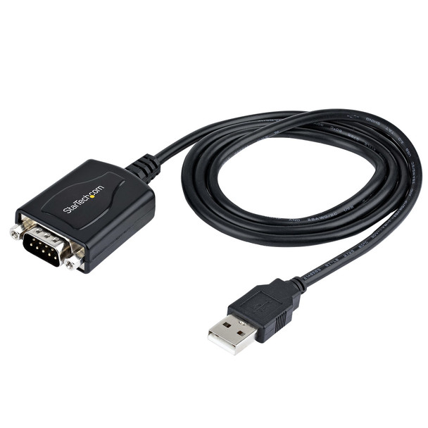 StarTech.com 3ft (1m) USB to Serial Cable with COM Port Retention, DB9 Male RS232 to USB Converter, USB to Serial Adapter for PLC/Printer/Scanner, Prolific Chipset, Windows/Mac 1P3FPC-USB-SERIAL 065030894593