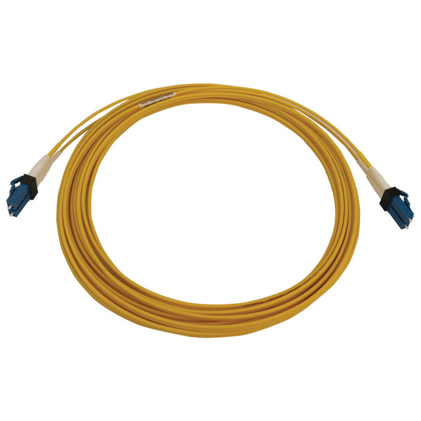 Tripp Lite N370X-05M 400G Duplex Singlemode 9/125 OS2 Switchable Fiber Optic Cable (LC/UPC M/M), LSZH, Yellow, 5 m (16.8 ft.) N370X-05M 037332271815