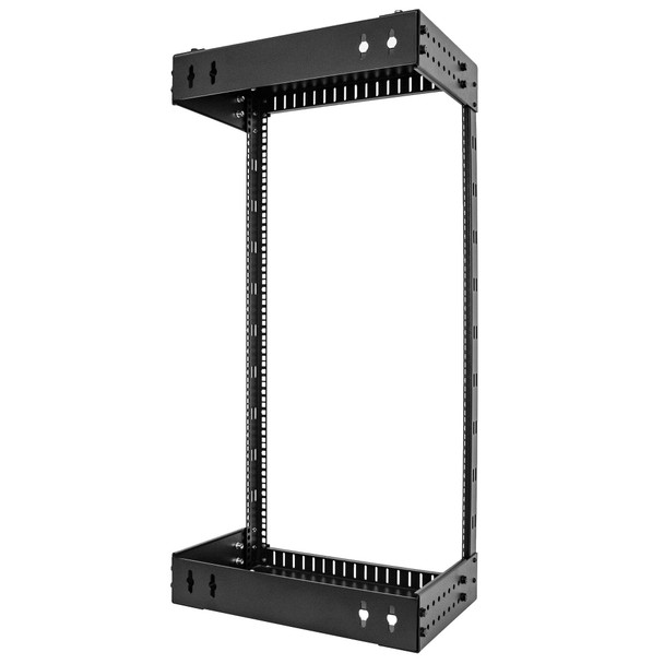 StarTech.com 21U 19" Wall Mount Network Rack - Adjustable Depth 12-20" 2 Post Open Frame Server Room Rack for AV/Data/ IT Communication/Computer Equipment/Switch w/Cage Nuts & Screws RACK-21U-20-WALL-OA