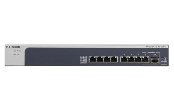 Netgear XS508M Unmanaged 10G Ethernet (100/1000/10000) 1U Black, Blue, Silver 44299