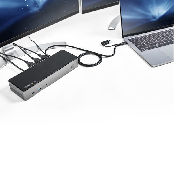 StarTech.com USB-C & USB-A Dock - Hybrid Universal Triple Monitor Laptop Docking Station w/ DisplayPort & HDMI 4K 60Hz - 85W Power Delivery, 6x USB Hub, GbE, Audio - USB 3.1 Gen 2 10Gbps DK31C3HDPD 065030881937