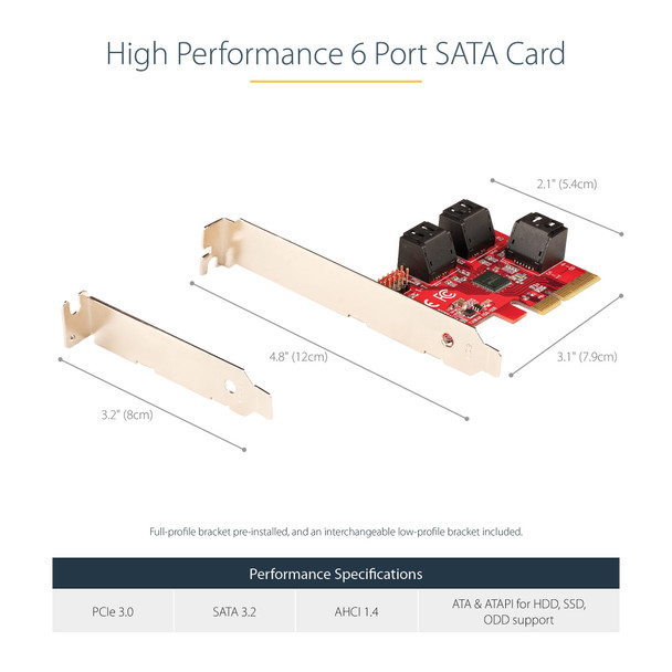 StarTech.com SATA PCIe Card - 2 Port PCIe SATA Expansion Card - 6Gbps - Full/Low Profile - PCI Express to SATA Adapter/Controller - ASM1061 Non-Raid - PCIe to SATA Converter 2P6G-PCIE-SATA-CARD 065030895545