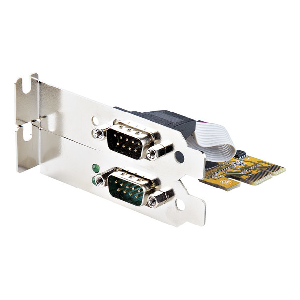 StarTech.com 2-Port PCI Express Serial Card, Dual Port PCIe to RS232 (DB9) Serial Card, 16C1050 UART, Standard or Low Profile Brackets, COM Retention, For Windows & Linux 21050-PC-SERIAL-CARD 065030894760