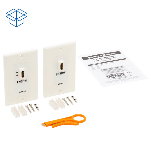 Tripp Lite P167-000 HDMI over Dual Cat5/Cat6 Extender Wall Plate Kit with Transmitter and Receiver, TAA P167-000 037332143730