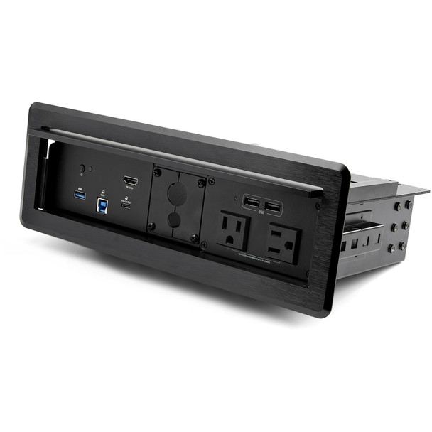 StarTech.com Conference Room Docking Station with Power and Charging; Table Connectivity Box, Universal USB-C Laptop Dock, 60W PD, 4K HDMI, USB Hub, Audio, 2x AC Outlets, 2x USB BC 1.2 Charge Ports KITBXDOCKPNA 065030891158