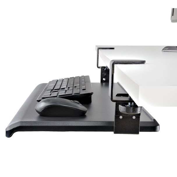 StarTech.com Under-Desk Keyboard Tray, Clamp-on Ergonomic Keyboard Holder, Up to 12kg (26.5lb), Sliding Keyboard and Mouse Drawer with C-Clamps, Height Adjustable Keyboard Tray (3.9/4.7/5.5 in) KEYBOARD-TRAY-CLAMP1 065030895408
