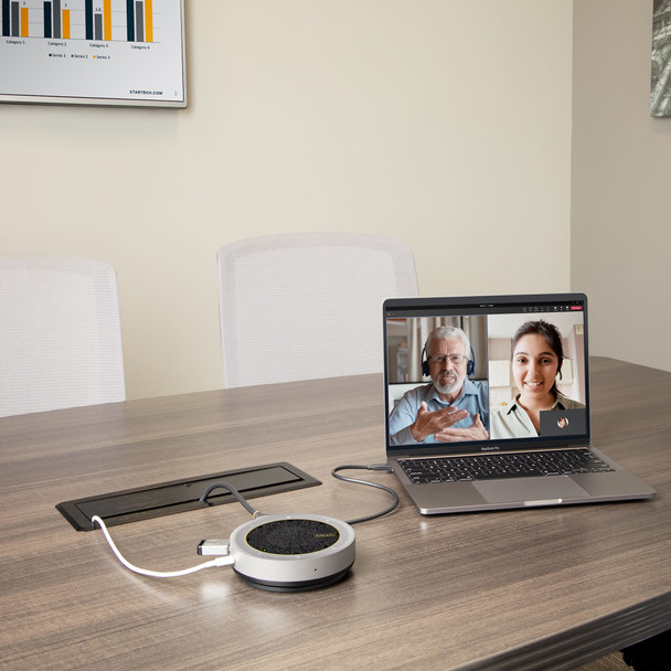 StarTech.com USB-C Conference Speaker Mini Dock, Portable Boardroom Speaker and Multiport Adapter, USB-C to VGA/4K HDMI, 2x USB-A Hub, Mic/Speaker, Teams/Zoom/Softphone Speakerphone DKTBRSPMPD 065030882149