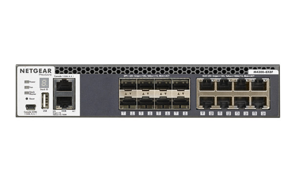 NETGEAR M4300-8X8F Managed L3 10G Ethernet (100/1000/10000) 1U Black XSM4316S-100NES 606449110005