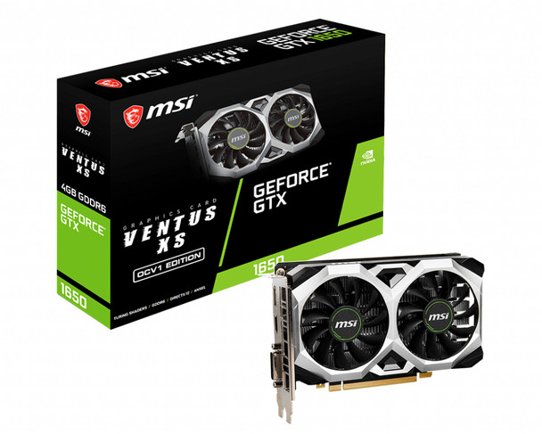 MSI GTX 1650 D6 VENTUS XS OCV1 graphics card NVIDIA GeForce GTX 1650 4 GB GDDR6 824142222973 G165D6VXSC1
