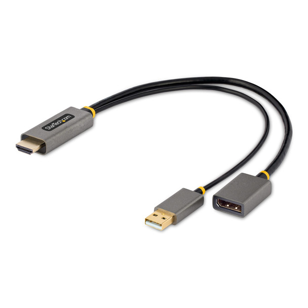 StarTech.com 1ft (30cm) HDMI to DisplayPort Adapter Cable, Active 4K 60Hz HDMI 2.0 to DP 1.2 Converter, HDR, USB Bus Powered, HDMI Source to DisplayPort Monitor for Laptops/PC 065030897143