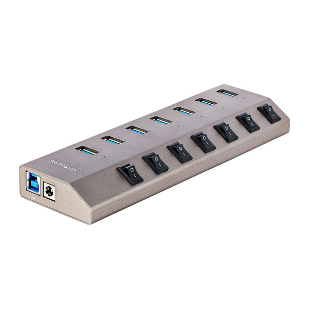 StarTech.com 7-Port Self-Powered USB-C Hub with Individual On/Off Switches, USB 3.0 5Gbps Expansion Hub w/Power Supply, Desktop/Laptop USB-C to USB-A Hub, USB Type C Hub w/BC 1.2 065030893770