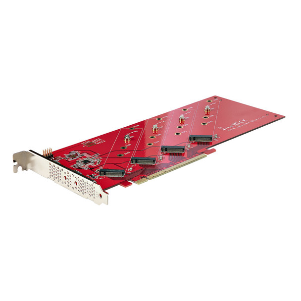 StarTech.com Quad M.2 PCIe Adapter Card, PCIe x16 to Quad NVMe or AHCI M.2 SSDs, PCI Express 4.0, 7.8GBps/Drive, Bifurcation Required, Windows/Linux Compatible 065030895606