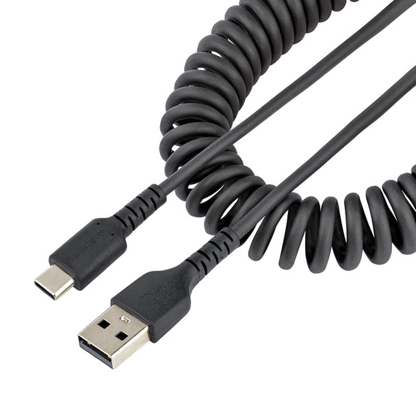 StarTech.com 20in (50cm) USB A to C Charging Cable, Coiled Heavy Duty Fast Charge & Sync, High Quality USB 2.0 A to USB Type-C Cable, Rugged Aramid Fiber, Durable Male to Male USB Cable 065030893527