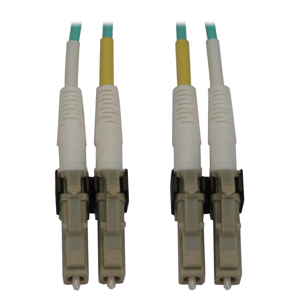 Tripp Lite N820X-01M 400G Multimode 50/125 OM3 Switchable Fiber Optic Cable (Duplex LC-PC M/M), LSZH, Aqua, 1 m (3.3 ft.) 037332271570