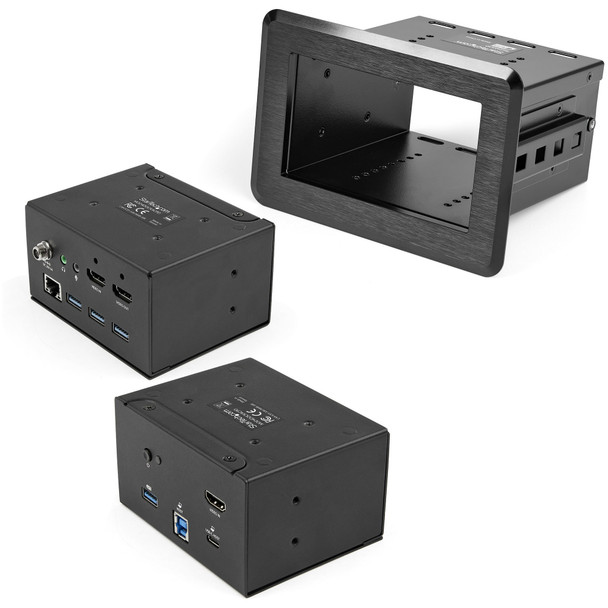 StarTech.com Conference Room Docking Station - Universal Laptop Dock - 4K HDMI, 60W Power Delivery, USB Hub, GbE, Audio - In-Table Connectivity Box For Huddle/Boardroom Collaboration Space 065030891219