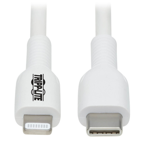 Tripp Lite M102-01M-WH USB-C to Lightning Sync/Charge Cable (M/M), MFi Certified, White, 1 m (3.3 ft.) 037332260864