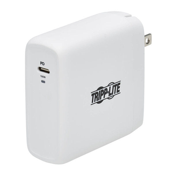 Tripp Lite Compact 1-Port USB-C Wall Charger - GaN Technology, 100W PD3.0 Charging, White 037332259653