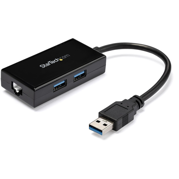 StarTech.com USB to Ethernet Adapter, USB 3.0 to 10/100/1000 Gigabit Ethernet LAN Converter for Laptops, 11.8in/30cm Attached Cable, USB to RJ45 Adapter, NIC Adapter, USB Network Adapter 065030862400