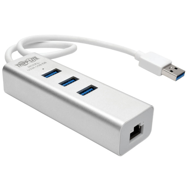 Tripp Lite U336-U03-GB USB 3.0 SuperSpeed to Gigabit Ethernet NIC Network Adapter with 3 Port USB 3.0 Hub 037332182579