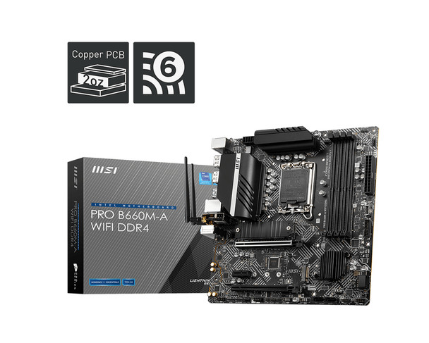 MSI PRO B660M-A WIFI DDR4 motherboard Intel B660 LGA 1700 micro ATX 824142276167