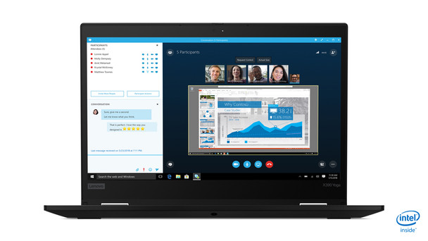 Lenovo ThinkPad X390 Yoga i5-8365U Hybrid (2-in-1) 33.8 cm (13.3") Touchscreen Full HD Intel Core i5 8 GB DDR4-SDRAM 256 GB SSD Wi-Fi 5 (802.11ac) Windows 10 Pro Black 193386196846