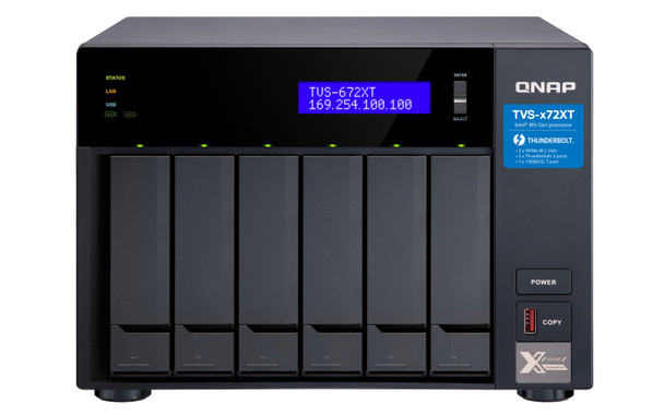 QNAP TVS-672XT NAS Tower Ethernet LAN Black i3-8100T 885022016488