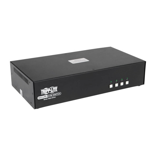 Tripp Lite Secure KVM Switch, Dual Monitor, DisplayPort to DisplayPort - 4-Port, 4K, NIAP PP3.0 Certified, Audio, TAA 037332221810