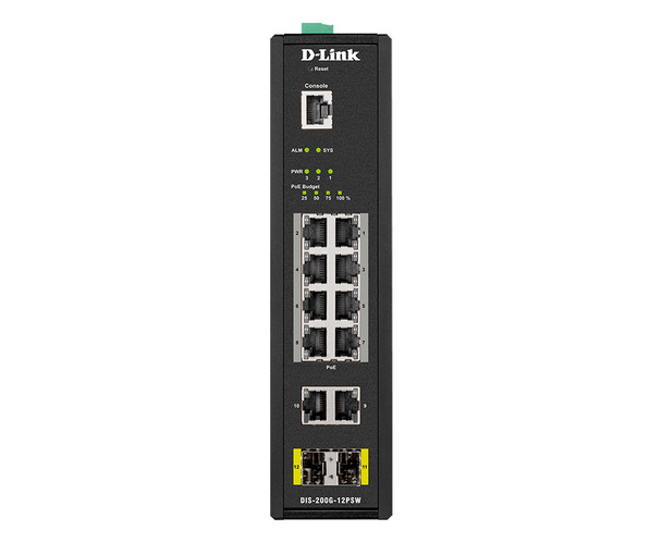 D-Link DIS-200G-12PSW network switch Managed L2 Gigabit Ethernet (10/100/1000) Power over Ethernet (PoE) Black 790069433511