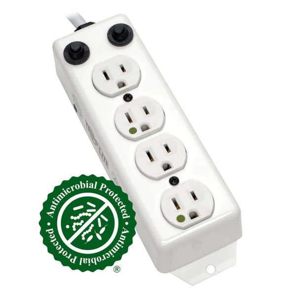 Tripp Lite For Patient-Care Vicinity – UL 1363A Medical-Grade Power Strip, 4 15A Hospital-Grade Outlets, Safety Covers, 7 ft. Cord 037332203632