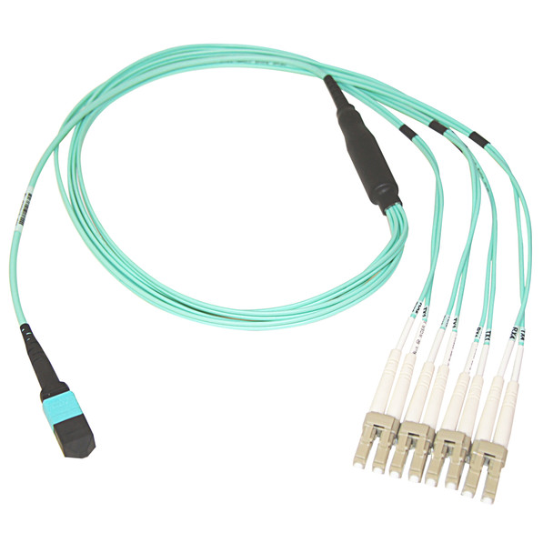 Belkin OM3 MTP - 4x LC, 2m fibre optic cable Turquoise 745883636860