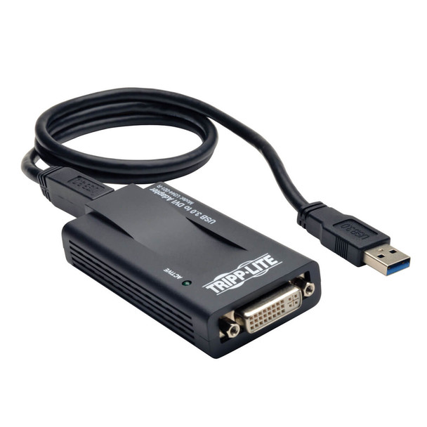 Tripp Lite U344-001-R USB 3.0 SuperSpeed to VGA-DVI Adapter, 512MB SDRAM - 2048x1152,1080p 037332174215