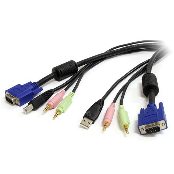 StarTech.com 10 ft 4-in-1 USB VGA KVM Cable with Audio and Microphone 065030824781