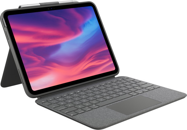 Logitech Combo Touch Keyboard/Cover Case (Folio) for 10.9" Apple, Logitech iPad (10th Generation) Tablet, Apple Pencil, Stylus - Oxford Gray  920-011433 097855182210