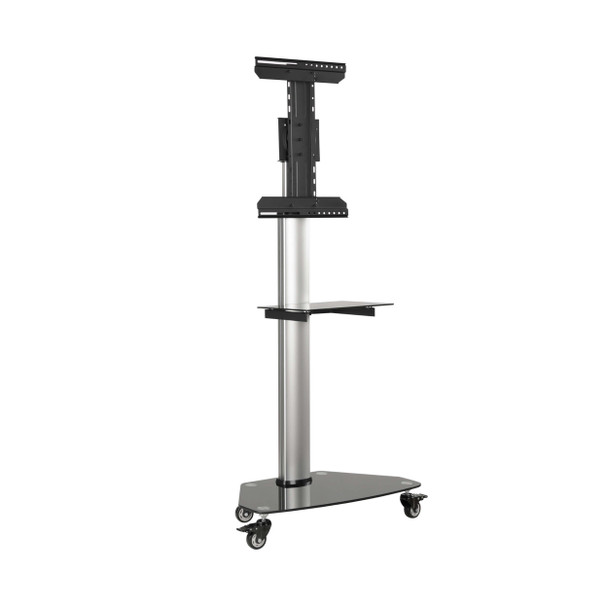 Tripp Lite DMCS3770SG75 Premier Rolling TV Cart for 37” to 70” Displays, Black Glass Base and Shelf, Locking Casters DMCS3770SG75 037332275486