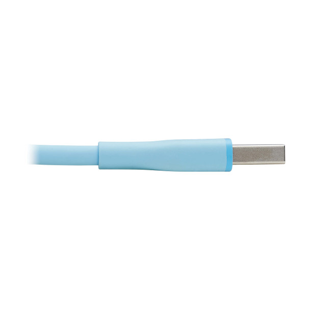 Tripp Lite M100AB-003-S-LB Safe-IT USB-A to Lightning Sync/Charge Antibacterial Cable (M/M), Ultra Flexible, MFi Certified, Light Blue, 3 ft. (0.91 m) M100AB-003-S-LB 037332278258