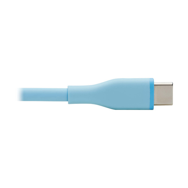 Tripp Lite M102AB-003-S-LB Safe-IT USB-C to Lightning Sync/Charge Antibacterial Cable, Ultra Flexible, MFi Certified - USB 2.0 (M/M), Light Blue, 3 ft. (0.91 m) M102AB-003-S-LB 037332278272