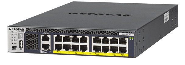 NETGEAR M4300-16X Managed L3 10G Ethernet (100/1000/10000) Power over Ethernet (PoE) 1U Black XSM4316PA-100NES 606449140958