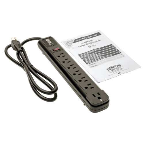 Tripp Lite Protect It! 7-Outlet Surge Protector 4-ft. Cord, 1080 Joules, 1 Diagnostic LED, Black Housing 44873