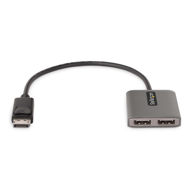 StarTech.com 2-Port DisplayPort MST Hub, Dual 4K 60Hz, DP to 2x DisplayPort Monitor Adapter, DP 1.4 Multi-Monitor Video Adapter, 1ft (30cm) Built-in Cable, USB Powered, Windows Only MST14DP122DP 065030884044