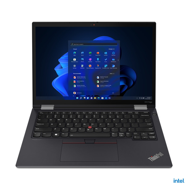 Lenovo ThinkPad X13 Yoga i5-1235U Hybrid (2-in-1) 33.8 cm (13.3") Touchscreen WUXGA Intel Core i5 16 GB LPDDR4x-SDRAM 256 GB SSD Wi-Fi 6E (802.11ax) Windows 11 Pro Black 21AW002MUS 196800716484