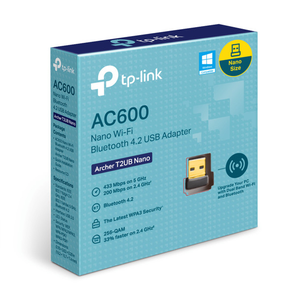 TP-Link Network Archer T2UB Nano AC600 Nano Dual Band WiFi Bluetooth4.2 USB Adapter Retail