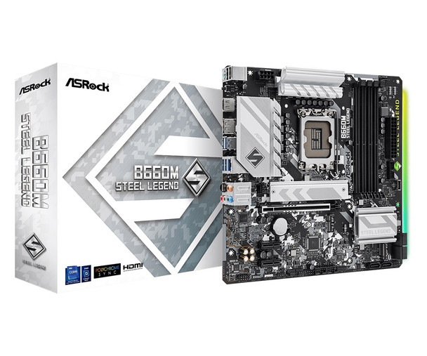 ASRock MB B660M STEEL LEGEND B660 LGA1700 Max128GB DDR4 Micro ATX Retail