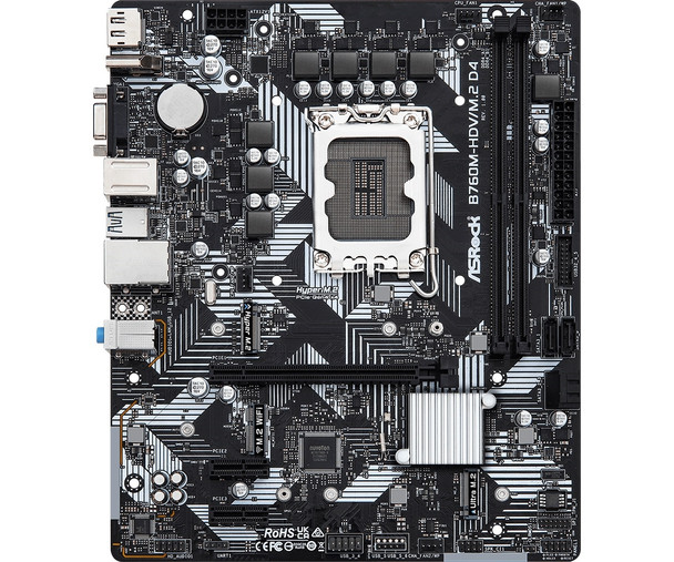 ASRock MB B760M-HDV M.2 D4 B760 LGA1700 Max64GB DDR4 Micro ATX Retail